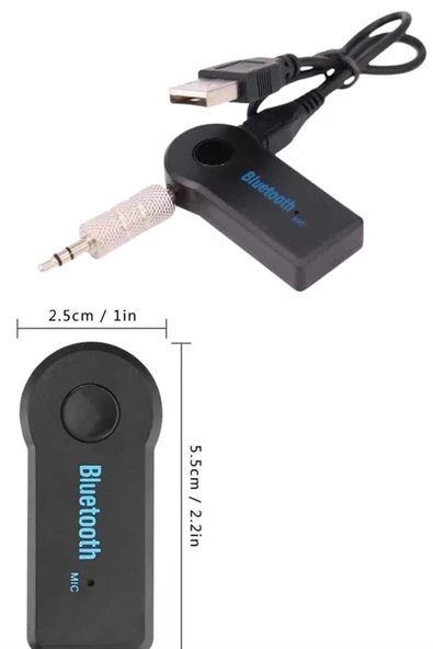 Bluetooth Araç Kiti Aux Çıkışlı  Telefon Müzik Alıcı Tüm Cihazlara Uyumlu - Resim 4