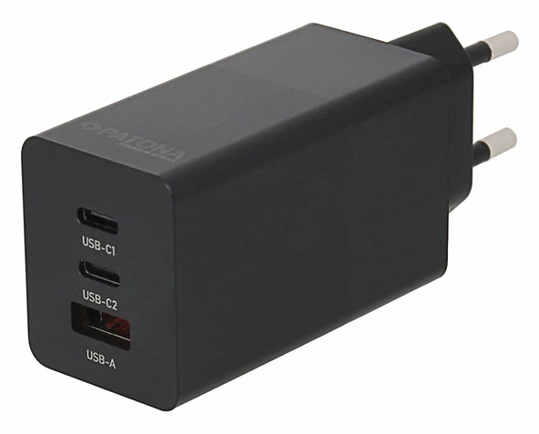 Patona Premium GaN PD65W Adaptör 2xUSB-C 1xUSB-A PD3.0 QC3.0 - Resim 2