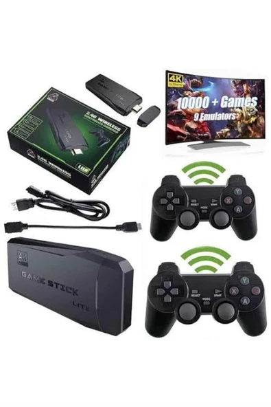 Game Stick 20000 Oyun Kablosuz Çift Kol Retro Oyunlar Game Stick Atari 2.4g 4K - 4