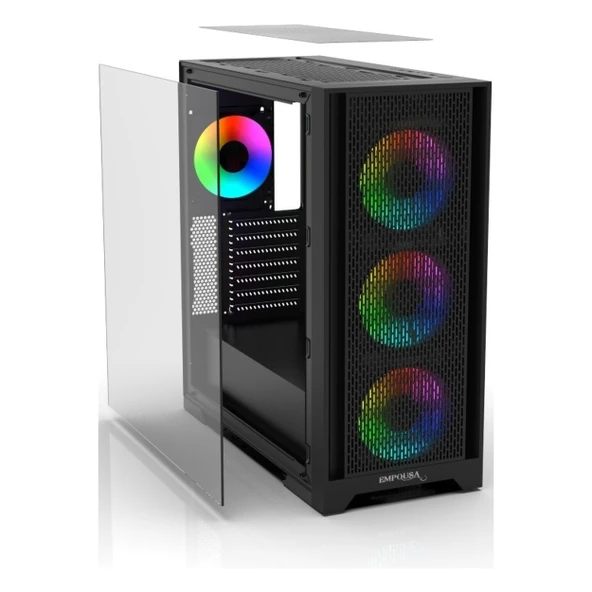Inca Empousa EMG-17XB USB 3.2 ARGB eATX Mid Tower Siyah Kasa - Resim 7