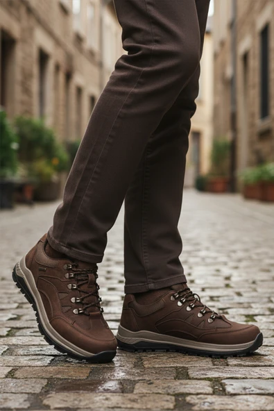 Walkway Kahve Hakiki Deri Kaymaz Su İtici Erkek Outdoor Ayakkabı 2341 M - 3