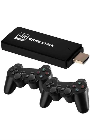2 Kollu Kablosuz 2.4G Retro Oyunlar 4k Game Stick 3500 Oyun Atari - 1