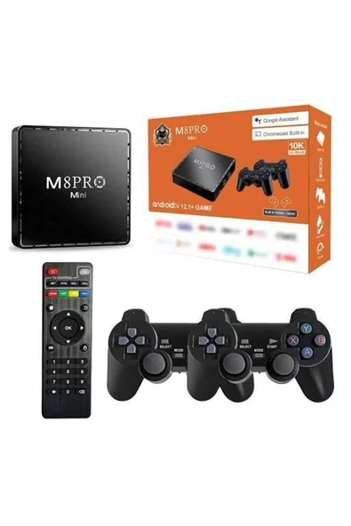 Android Tv Box 2.4g 10k Ultra Hd 2gb Ram 64gb Hafıza 10000 Retro Oyunlu Konsol Game Stick M8 Pro - 1