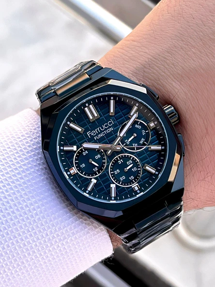 Ferrucci 2 Yıl Garantili Çelik Kordon İç Kadran Özellikleri Aktif 3 Atm Erkek Kol Saati EF.03372.02 - 2