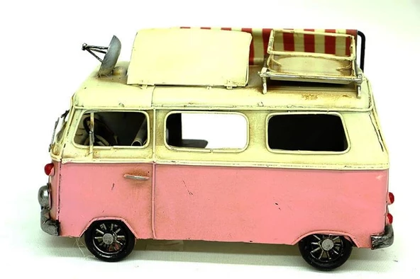 Dekoratif Metal Minibüs Çerçeveli ve Tenteli Vintage Hediyelik - Resim 3