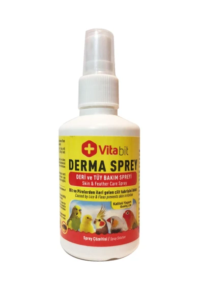 Derma Sprey 100 Ml. Tüm Kafes Kuşlar Için Bit Ve Pire, Deri Ve Tüy Bakımı Spreyi - 1