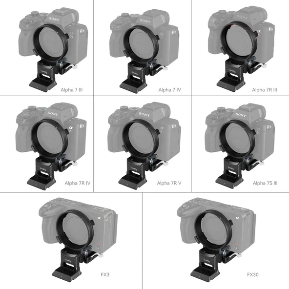 SmallRig 4244 Sony A1 / A7 / A 9 / FX Serisi İçin Döndürülebilir Yataydan Dikeye Montaj Plakası Kiti - Resim 2