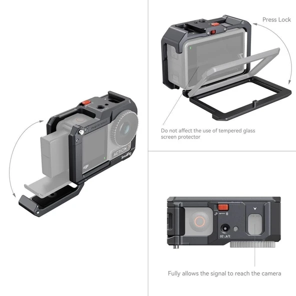 SmallRig 4119C DJI Osmo Action 3 / 4 / 5  için  Kafesi - Resim 4