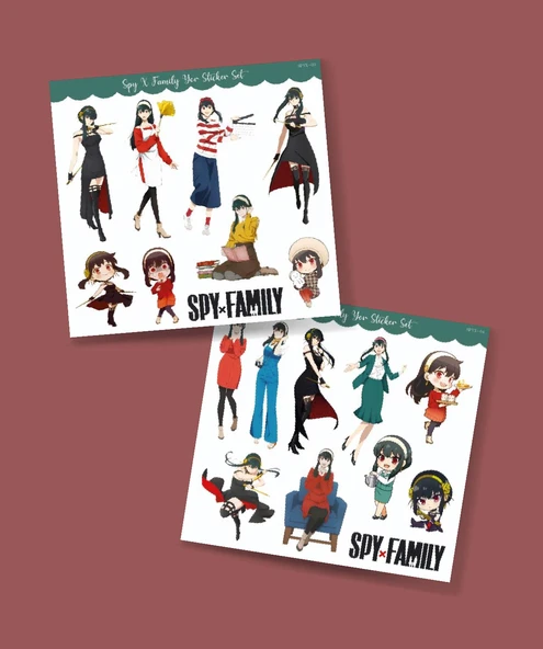 Spy X Family Yor 2Li Sticker Seti Parlak Kağıt -çıkartma -süsleme anime etiket - 2