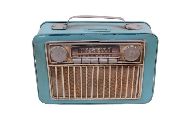 Dekoratif Metal Radyo Kumbaralı Hediyelik - Resim 2