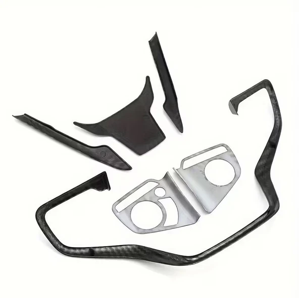 Honda Civic FC5 FK7 Karbon Fiber Direksiyon Düğmesi Kaplama 2016-2020 6 PARÇA - Resim 4