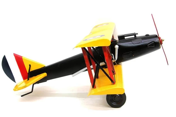 Dekoratif Metal Uçak Çift Kanatlı Vintage Ev Ofis Hediyelik - Resim 3