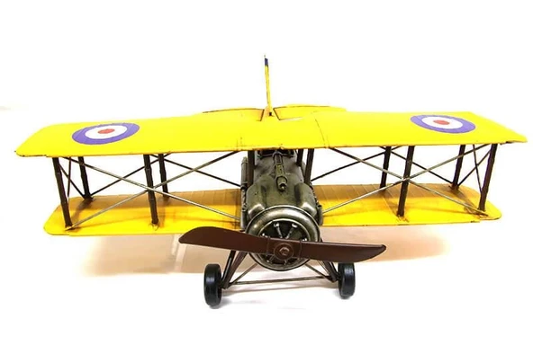 Dekoratif Metal Uçak Çift Kanatlı Dekoratif Hediyelik - Resim 2