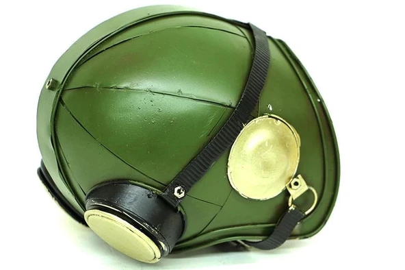 Dekoratif Metal Pilot Kaskı Biblo Vintage Ev Ofis Hediyelik - Resim 5