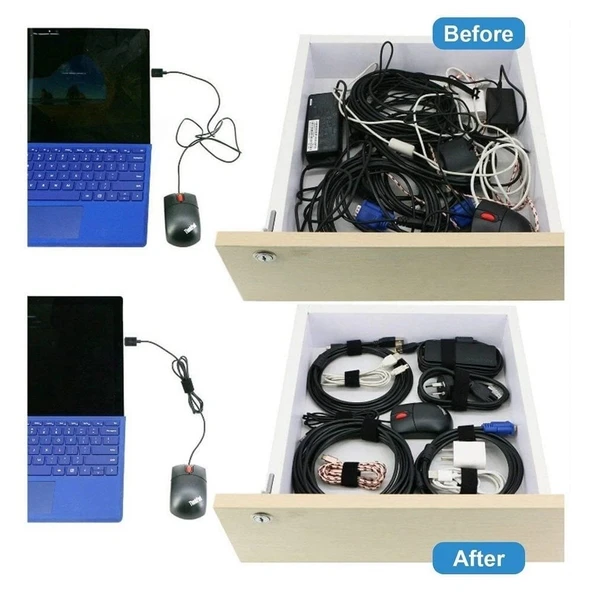 Andoer H39681  (50 Adet) Kablo Bağı Cırtlı - Resim 3