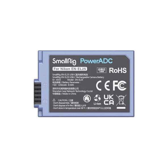 SmallRig 4333 EN-EL25 Nikon USB-C Şarj Edilebilir Kamera Pili - Resim 3