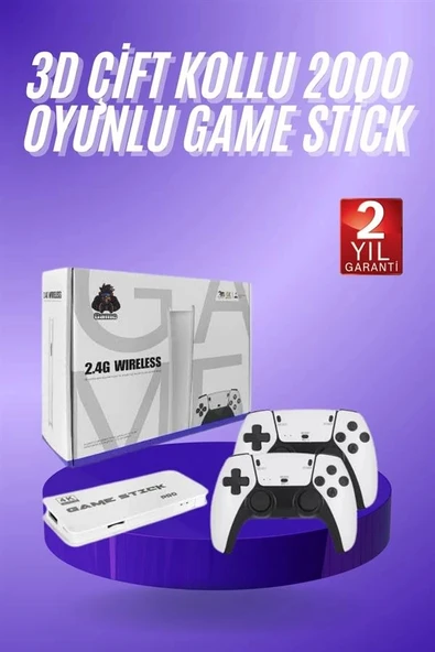 3D 4K HD 2.4G Game Stick 4K Ultra Hd Oyun Konsolu Çift Kollu - 2