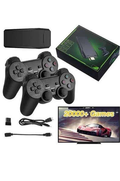 4k Game Stick Oyun Konsolu 2.4g Kablosuz Çift Kol Nostaljik Oyunlar - Resim 4