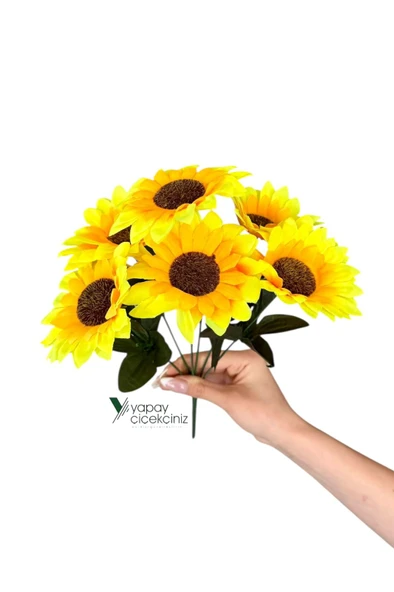 5 Dallı Yapay Ayçiçeği Demeti ürün görseli 1