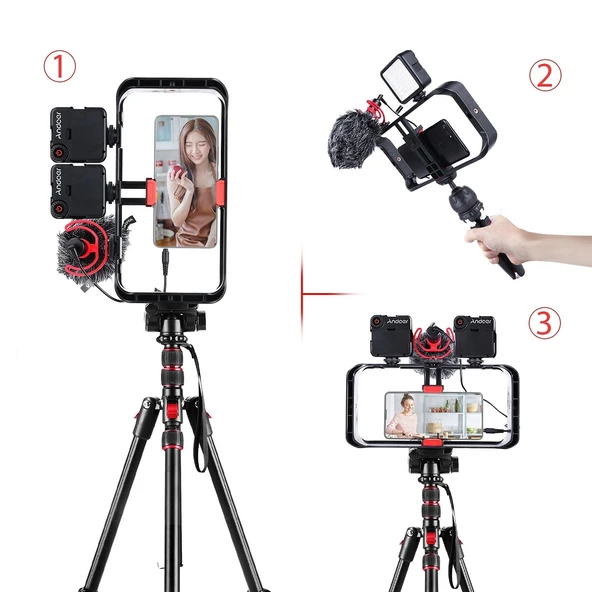 Andoer D9150 Akıllı Telefon Video Teçhizatı Kiti - Resim 3