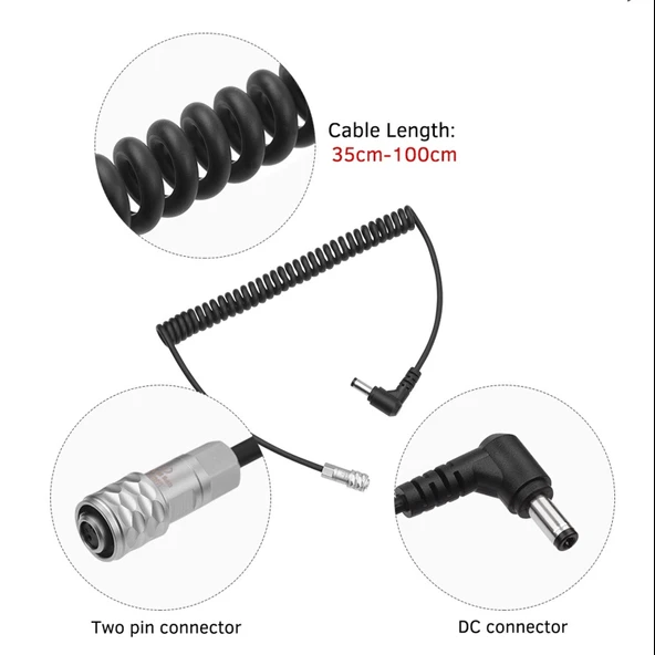 Andoer BMPCC 4K 6K 2 Pinli Güç Kablosu D7226 - Resim 3