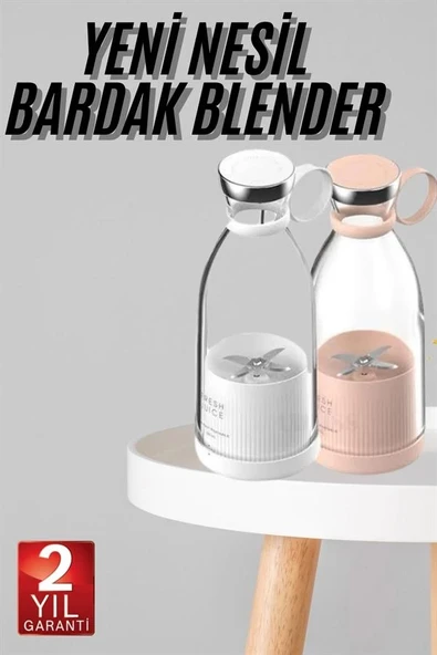 Taşınabilir Kablosuz Şarjlı Kişisel Smoothie El Blender Mini Meyve Sıkacağı - Resim 2