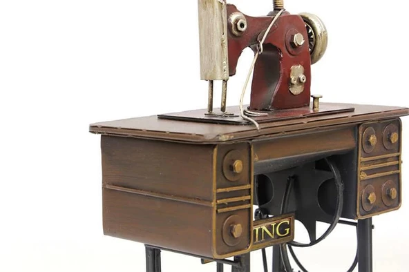 Dekoratif Metal Dikiş Makinesi Biblo Masaüstü Hediyelik - Resim 3