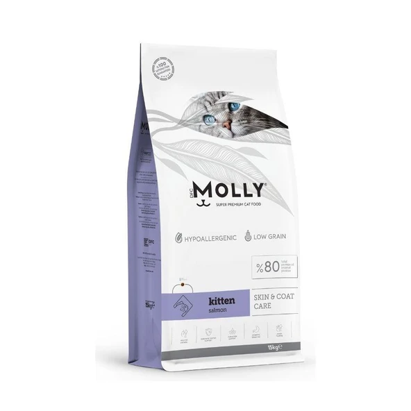 Molly Düşük Tahıllı Hypoallergenic Somonlu Yavru Kedi Maması 15 Kg ürün görseli 1