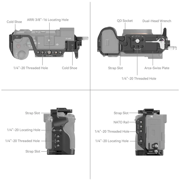 SmallRig 4422 Sony  A7C II /  A7CR  için  Kafes Kiti - Resim 3