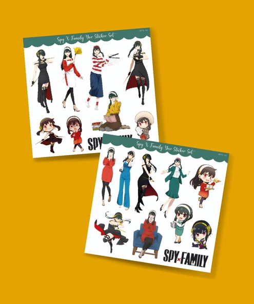 Spy X Family Yor 2Li Sticker Seti Parlak Kağıt -çıkartma -süsleme anime etiket - 1