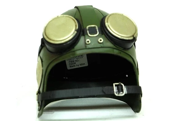 Dekoratif Metal Pilot Kaskı Biblo Vintage Ev Ofis Hediyelik - Resim 2