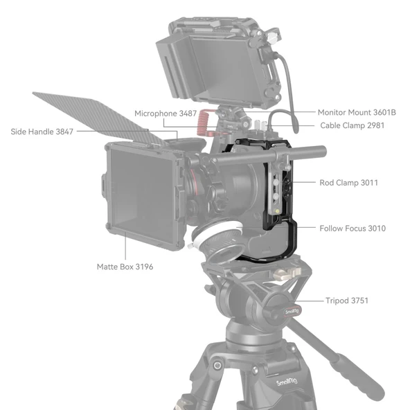 SmallRig 4159B Canon EOS R6 Mark II  için  Kafesi - Resim 5