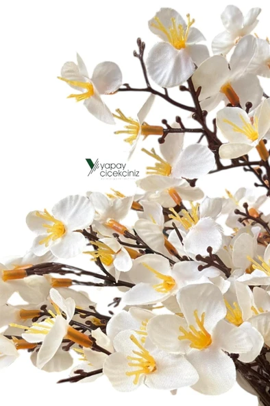 Dekoratif Saksıda Yoğun Yapraklı Yapay Sakura Bahardalı Ağacı - Resim 4