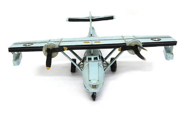 Dekoratif Metal Uçak Biblo Hediyelik - Resim 3