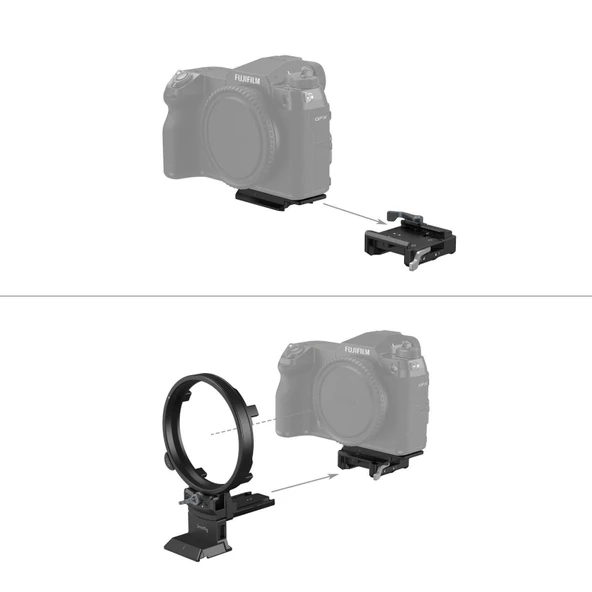 SmallRig 4305 FUJIFILM'e GFX Serisi İçin Döndürülebilir Yataydan Dikeye Montaj Plakası Kiti - Resim 5