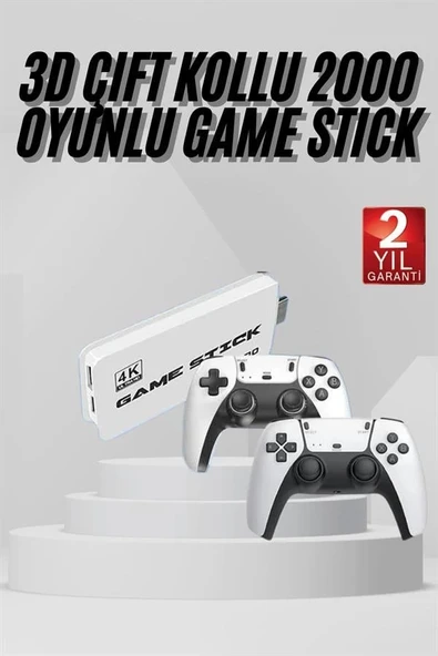 3D 4K 2000 Oyunlu Game Stick Oyun Konsolu Çift Konsol - Resim 2