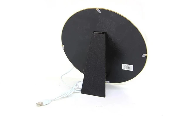 Ayna Led li Çerçeve Led Işıklı Yuvarlak Fotoğraf Çerçevesi - Resim 3