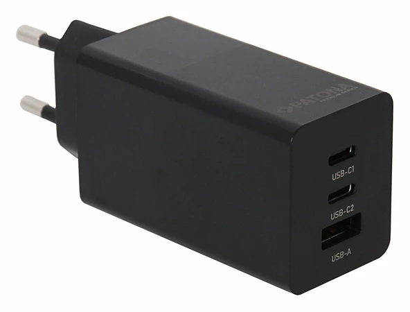 Patona 2640 GaN PD65W Adaptör 2xUSB-C 1xUSB-A PD3.0 QC3.0 - Resim 5