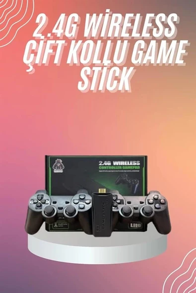4k Game Stick Oyun Konsolu 2.4g Kablosuz Çift Kol Nostaljik Oyunlar - Resim 2