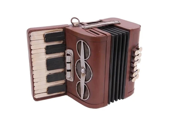 Dekoratif Metal Akordeon Dekoratif Obje Biblo Hediyelik - Resim 3