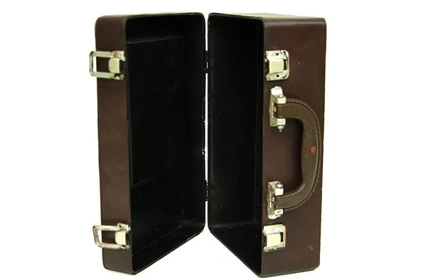 Dekoratif Metal Televizyon Bavul Vintage Biblo Hediyelik - Resim 3