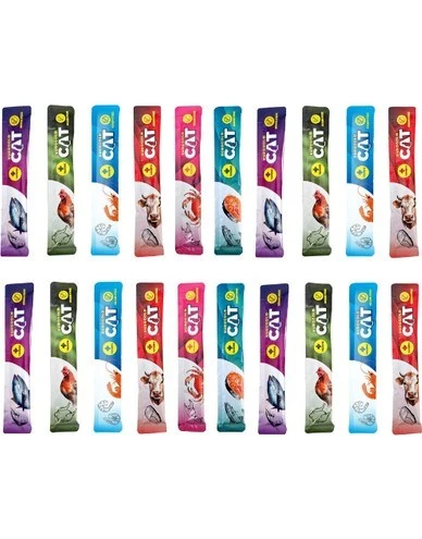 EuroGold Cat Karışık Sıvı Kedi Ödülü Creamy 20 adet x 15 gr - 1