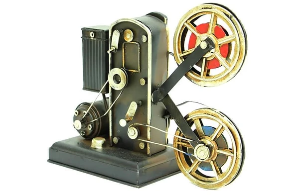 Dekoratif Metal Projektör Obje Biblo Vintage Hediyelik - Resim 3