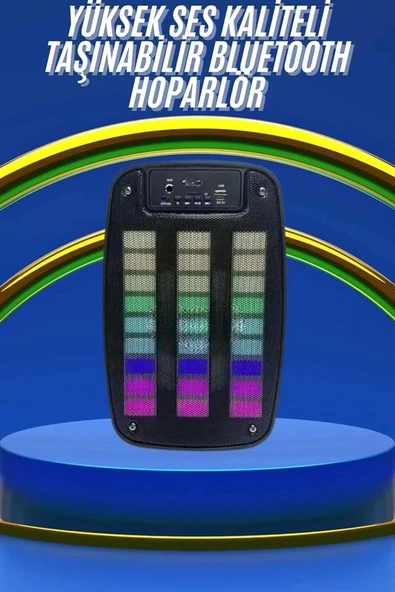 Kablosuz Hoparlör İOS ve Android Uyumlu Şarjlı SD Kart Girişli Bluetooth Hoparlör - Resim 2