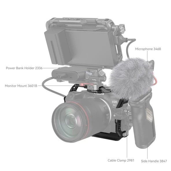 SmallRig 4159B Canon EOS R6 Mark II  için  Kafesi - Resim 6