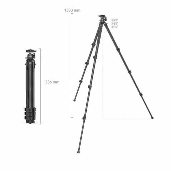 SmallRig 4060 AP-10 Karbon Fiber Tripod - Resim 3