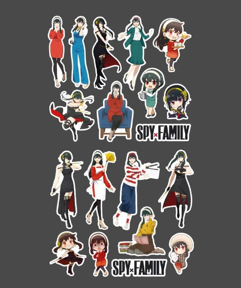 Spy X Family Yor 2Li Sticker Seti Parlak Kağıt -çıkartma -süsleme anime etiket - 3