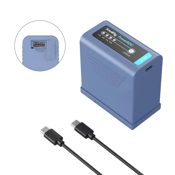 SmallRig 4267 NP-F970 USB-C Şarj Edilebilir Kamera Pili ürün görseli