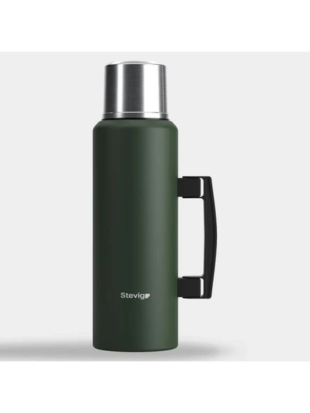 Stevig 4 Camp Klasik Vakumlu Kulplu Çelik Termos 1.5 Lt. Green ST-206 - 1