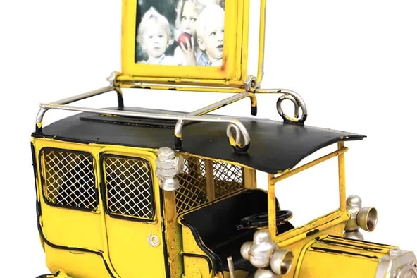 Dekoratif Metal Araba Kumbara Çerçeveli Hediyelik - Resim 4